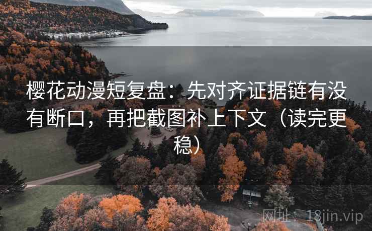 樱花动漫短复盘：先对齐证据链有没有断口，再把截图补上下文（读完更稳）