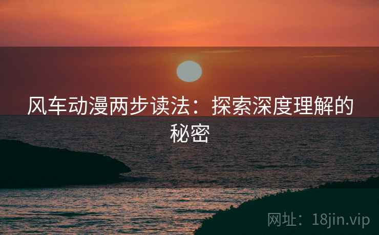 风车动漫两步读法：探索深度理解的秘密