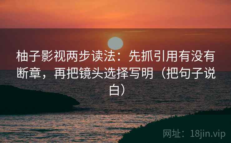 柚子影视两步读法：先抓引用有没有断章，再把镜头选择写明（把句子说白）